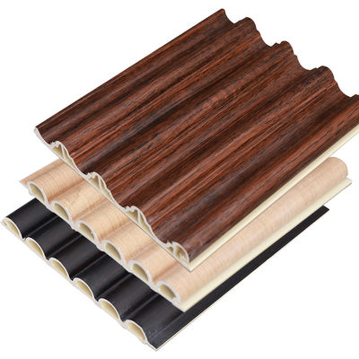 Pabrik Dekorasi Interior Kayu Plastik Komposit Pvc Lapisan Cladding Fluted Wall Board Wpc Interior Wall Panel