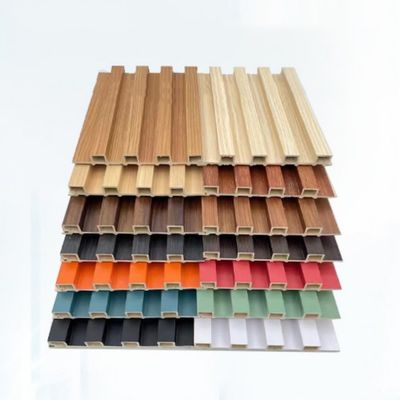 Waterproof kayu plastik komposit papan Wpc Interior Fluted Panel dinding
