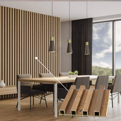 Eco Friendly Fluted Wpc Wall Panel Indoor Use Wpc Wall Cladding Interior Decoration Kayu alternatif