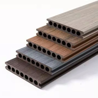 Hot Sale Custom Hollow WPC Co-extrusion Decking Floor Outdoor Garden Decking Panels dengan Aksesoris