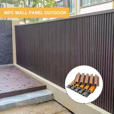 Waterproof panel sisi eksterior WPC Panel dinding untuk penggunaan luar Dekoratif kayu eksterior Wpc Wall Cladding
