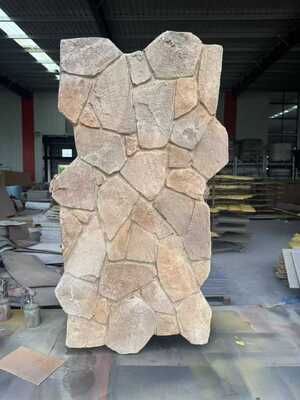 kualitas Panel dinding eksterior Modern Polyurethane PU Batu kultur buatan Ringan Batu Marmer Pu buatan pabrik