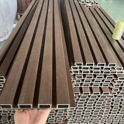 kualitas Kualitas tinggi Waterproof Outdoor Wpc Fluted Panel Dekoratif Panel dinding Komposit Outdoor Wpc Panel pabrik